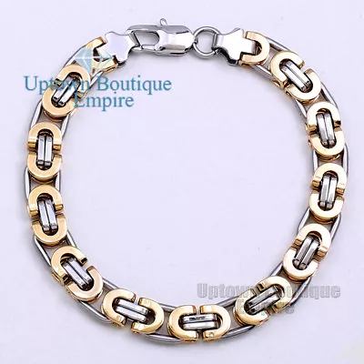 7.5 8.5 9.5 Black Silver Gold Stainless Steel Byzantine Box Bracelet For Men's 2 • $13.99