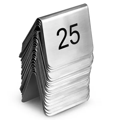 Stainless Steel Table Number Set 1-25 - Restaurant Party Wedding Holders • £29.99