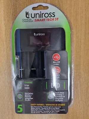 UNiROSS  SMART TEC 3T LCD Li-ION/NiMH CHARGER 4 INDEPENDANT CHARGING CHANNELS • £9.99