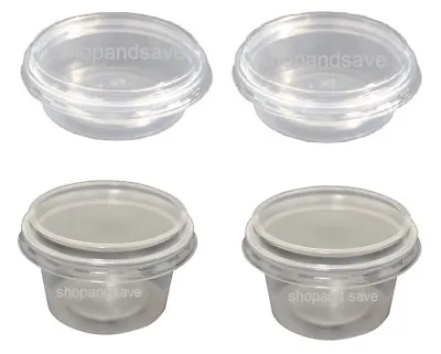 1000 Round Plastic Transparent Deli/ Sauce Storage Container Pots/Cups With Lids • £37.50