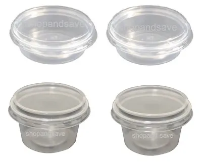 500 Round Plastic Transparent Deli / Sauce Storage Container Pots/Cups With Lids • £19.95