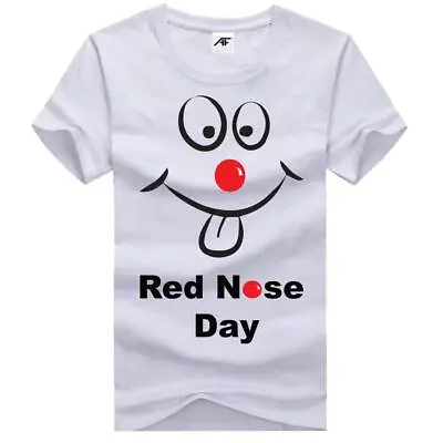 £9.97 • Buy Comic Face Red Nos Day Printed  T Shirt Mens Boys Funny Novelty 100% Cotton Top