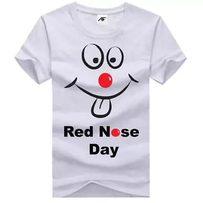 £9.97 • Buy Comic Face Red Nos Day Printed  T Shirt Mens Boys Funny Novelty 100% Cotton Top