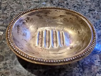 Vintage Solid Brass Oval Soap Dish Classic Look Decorative Edge • $7.99