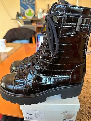 $675 STUART WEITZMAN Women's Black Ryder Ultralift Combat Boot Size US 9/EU 39.5 • $299.99