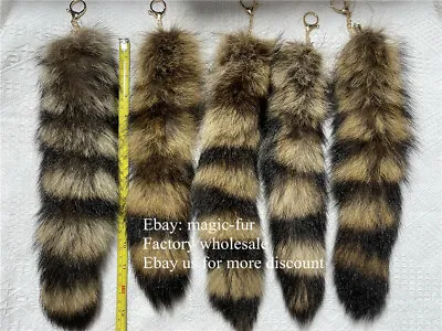 Real Genuine Fox Tail Keychain Fur Tail Bag Charm Accessories Cosplay Toys-521A • $5