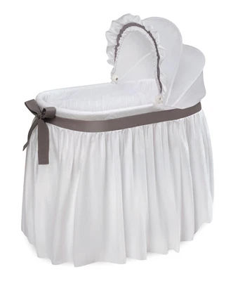 $66.20 • Buy Wishes Oval Bassinet - Full Length Skirt - White/Gray