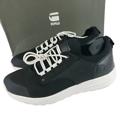 G-Star Raw Cargo Low Sneakers Black Suede Textile Mix NEW WITH BOX Size 8 9 • $59.99