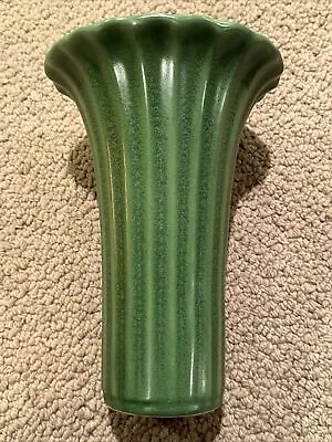 Haeger Art Pottery Vase Green GERANIUM LEAF GLAZE 1930’s 9 Inches Tall • $119.99