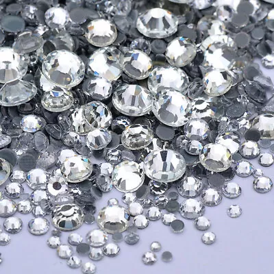 Swarovski Style Iron On Hot Fix 2mm-6mm Flat Back Crystals Rhinestones  Gems • £3.99