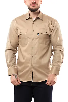 Kolossus Men's Lightweight Cotton Blend Long Sleeve Work Shirt With Pockets • $19.95