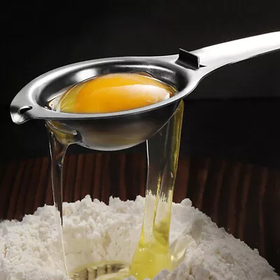 1/2Pcs Kitchen Egg White Yolk Separator Tool Baking Cooking Sieve Filter Divider • £5.08