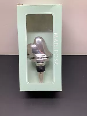 Mariposa Heart Wine/Bottle Stopper 100% Recycled Aluminum Mexico #2810 • $25.99