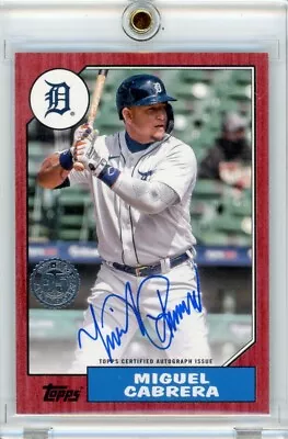 2022 Topps Series 1 Miguel Cabrera Auto Red /25 1987 Design 87BA-MC Tigers MLB • $174.99