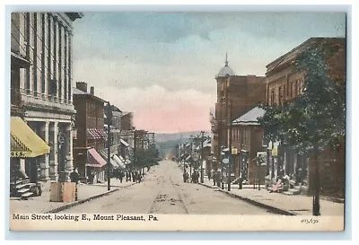 1909 Main Street Looking E. Mount Pleasant Pennsylvania PA Antique Postcard • $9.98