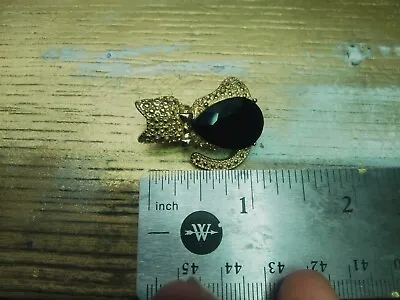 Vintage Cat Pin / Brooch Black Body  Gold Tone • $12.99