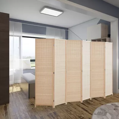 6-Panel Bamboo Room Dividers Portable Privacy Screen Freestanding For Bedroom US • $77.99