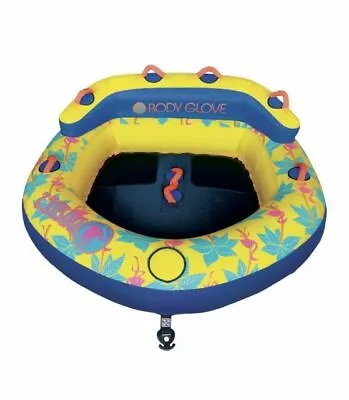 Body Glove Bayside 2 Person Yellow Water Skiing Inflatable Towable Tube • $150