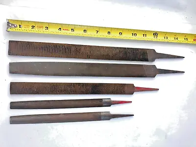 Lot Of 5 Assorted Files ~ Vintage Tools Shop Cleanout Half Round Flat • $5