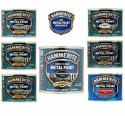 Hammerite - Hammered Direct To Rust Metal Paint Quick Drying All Colours & Sizes • £19.49