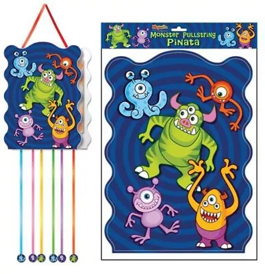 Monsters Pinatas Birthday Party Game Girls Boys Children Pull String Pinata • $5.58