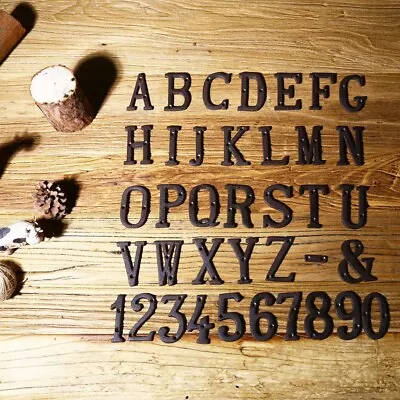£3.29 • Buy Vintage Cast Iron Alphabet Letter Door Numbers Sign Address Cafe DIY Wall Plaque