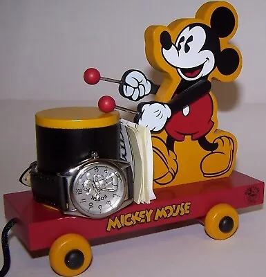 DISNEY - Mickey Mouse Limited Edition Fossil Watch And Wooden Toy Train • $99.95