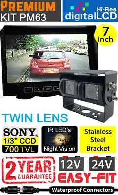 £249 • Buy Easy-Fit Hi-Res 7  Dash Reversing Sony 700TVL CCD Black Twin Lens Camera Kit 