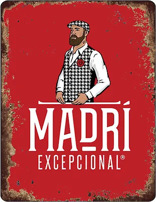 £4.99 • Buy MADRI Spanish Beer Inspired Lager Retro Vintage Metal Bar Pub Shed MAN CAVE SIGN