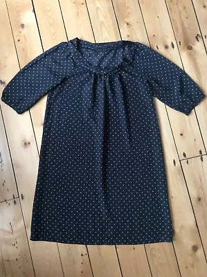 £7.99 • Buy SISLEY DRESS Size Small S Polka Dot Black Spotty Vintage Style Tunic Italy