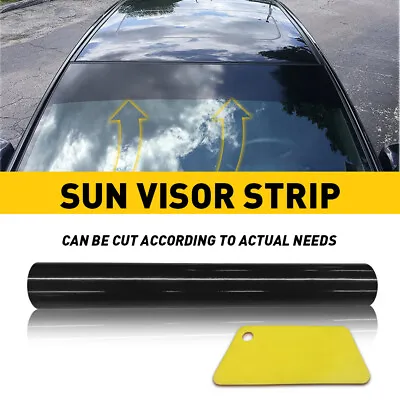 Sun Strip Visor Premium Vinyl Decal 60 X12  Windshield Banner Cast PVC Film • $10.99