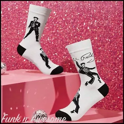 Elvis Presley  SOCKS.  Comfy Socks. Novelty Fun Gift. ELVIS. King Of Rock N Roll • $12.95