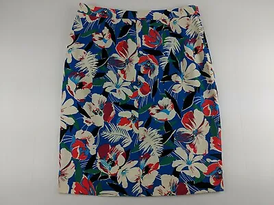 NEW J CREW Women 6 Floral Basketweave Pencil Skirt Lined Back Slit Classic O • $16.15