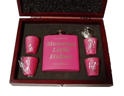 Mommy's Little Helper Pink 6 Oz Stainless Steel Flask W Opt Presentation Box • $16.99