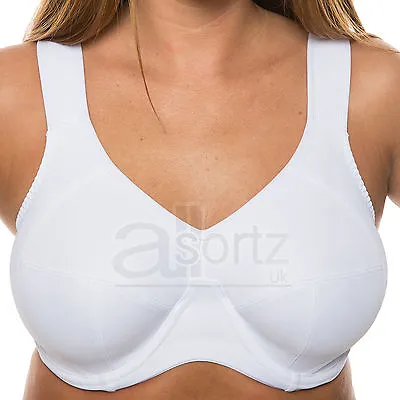 £18.95 • Buy White Full Cup Sports Bra High Impact Underwired Plus Size Ladies Running Gym