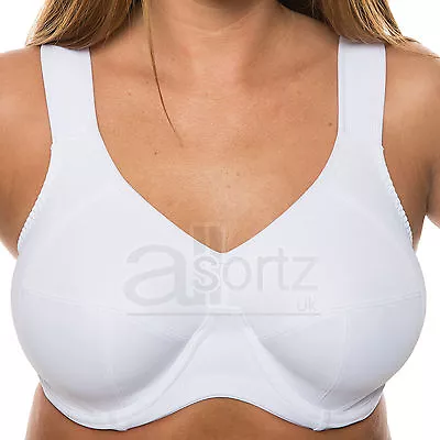 £18.95 • Buy White Full Cup Sports Bra High Impact Underwired Plus Size Ladies Running Gym