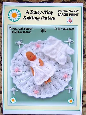 DOLLS KNITTING PATTERN  By Daisy May 4inch Doll  No 244 • £3.25