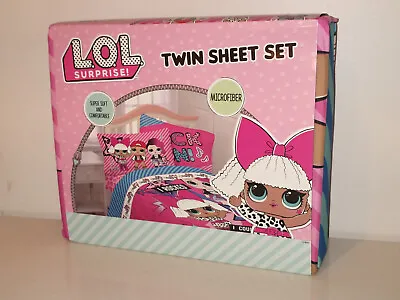 LOL Surprise Twin Sheet Set Microfiber Pillow Case 3 Pc Born Rockers Girl Gift • $24.88