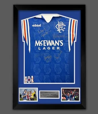 £175 • Buy Rangers Shirt Five Signatures Framed COA Signed 3/9/22 £175