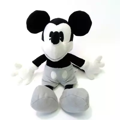 Disney Parks Monochrome Mickey Mouse 9  Plush Black White Gray Stuffed Animal • $9.97