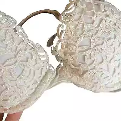 La Perla Off White Macrame Push-up Bra 32C Lace • $75