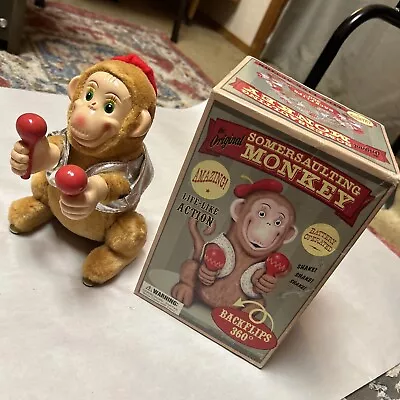 Vintage Somersaulting Monkey 360• Backflips Stuffed Mechanical Original Box Old￼ • $20