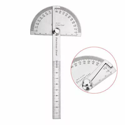 SAE Protractor 0-180°  Rotary Angle Finder Stainless Steel Machinist Ruler • $6.85
