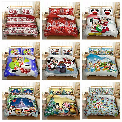 Christmas Gifts Mickey Mouse Quilt Doona Duvet Cover Set Single/Double/King Size • $21.75