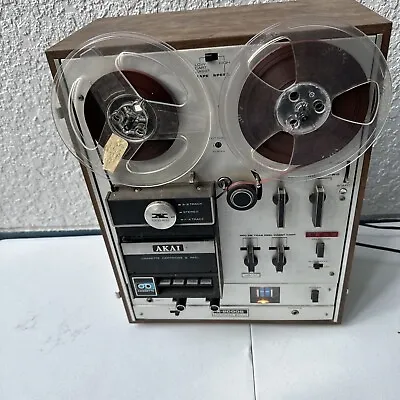 RARE! VINTAGE AKAI X-2000S REEL TO REEL WORKING CASSETTE & 8 TRACK TAPE Untested • $150