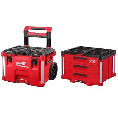 Packout 22 In. Rolling Tool Box And 22 In. 3 Drawer Durable Modular Storage • $365.52