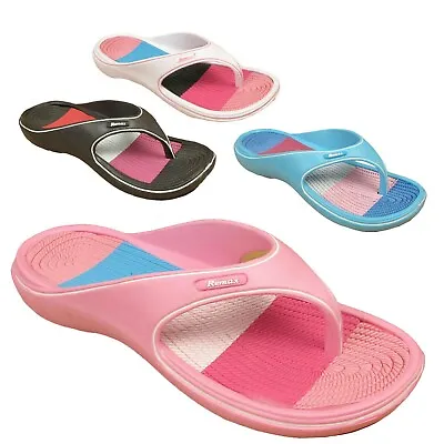 £4.95 • Buy Ladies Toe Post Flip Flops Beach Womens Pool Summer Holiday Sports Surf Sandals