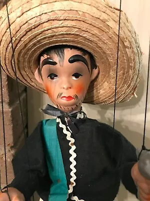 Vintage Jesus Malverde Marionette Mexican Folk Art Gunslinger Very Nice Cond 16  • $16.99