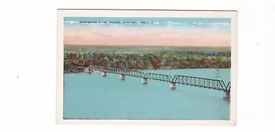 Mississippi River Bridge Vintage Postcard / Hannibal Missouri • $0.50