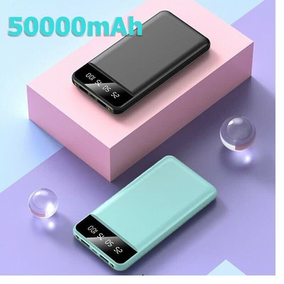 $18.99 • Buy 50000mAh External Portable Power Bank LCD 2 USB Battery Charger For Mobile Phone